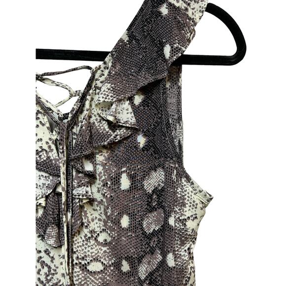 Entro Sleeveless V Neck Ruffle Leopard Romper‎ Multicolor Women's Size Medium - Picture 11 of 13